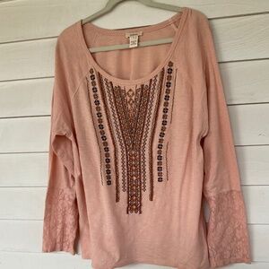 PINK KNIT TOP SUNDANCE LARGE AS IS (See description)